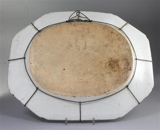 A pair of Chinese export blue and white canted rectangular meat platters, Qianlong period, length 45cm